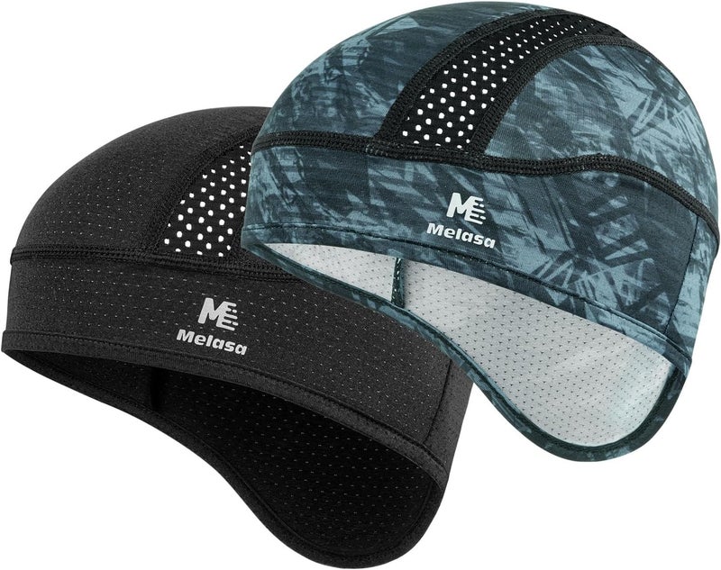 MELASA Skull Cap Cooling Helmet Liner for Hard Hat with Neck Extension Sun Protection Mesh Breathable Sweat Cap for Men Women - Image 1